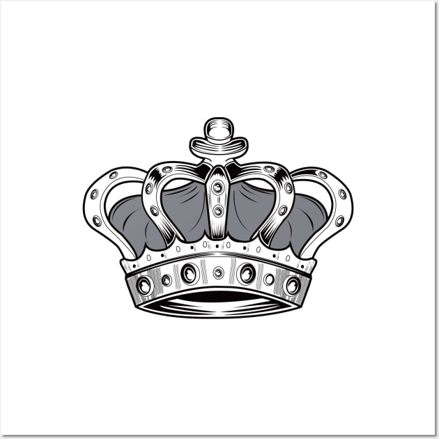 Crown - Grey Wall Art by adamzworld